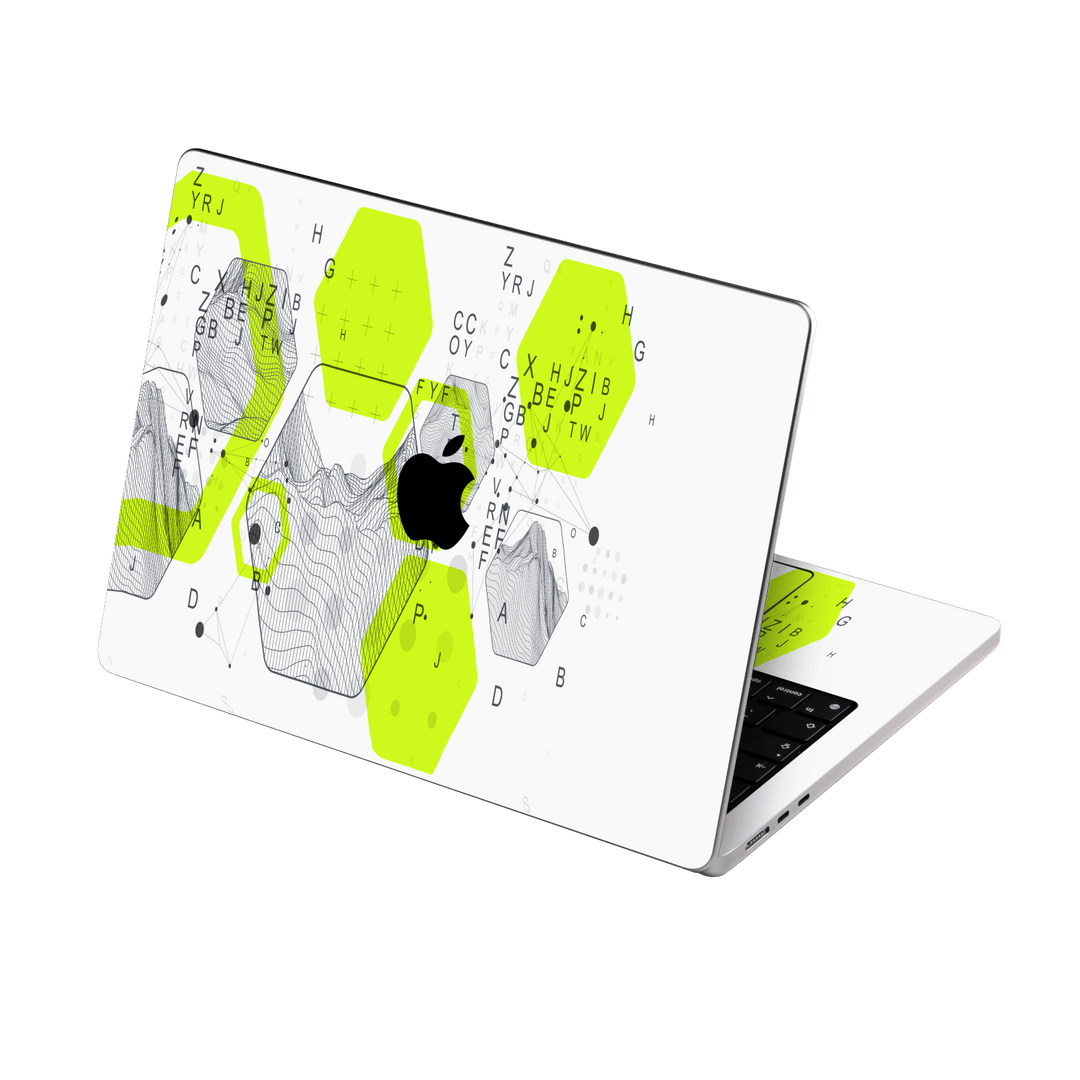 MacBook AIR 15" (2023/2024) Printed Custom SIGNATURE “Neural Realm” AI Science Green & White Skin Wrap Sticker Decal Cover Protector by QSKINZ | QSKINZ.COM