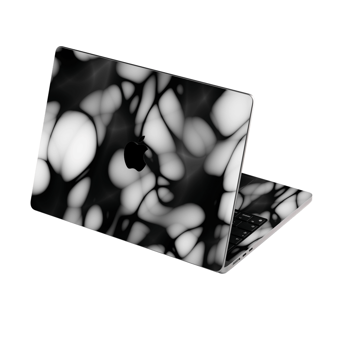 MacBook Air 15" (2026, M5) Printed Custom SIGNATURE “Moonpebble” Monochrome Black & White Pebble Abstract Skin Wrap Sticker Decal Cover Protector by QSKINZ | QSKINZ.COM