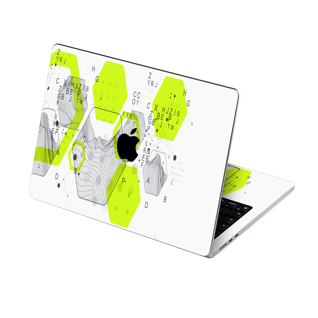 MacBook Air 15" (2026, M5) Printed Custom SIGNATURE “Neural Realm” AI Science Green & White Skin Wrap Sticker Decal Cover Protector by QSKINZ | QSKINZ.COM