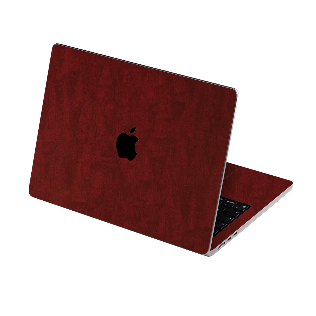 MacBook Air 15" (2026, M5) Scarlet Red Wood Wooden Satin Skin Wrap Sticker Decal Cover Protector by QSKINZ | qskinz.com