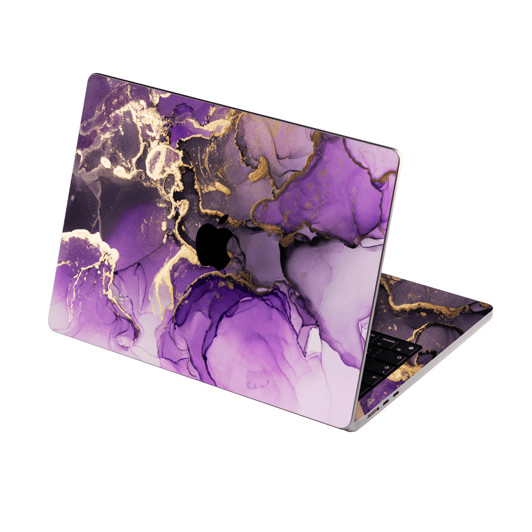 MacBook NEO Print Printed Custom SIGNATURE AGATE GEODE Purple-Gold Skin Wrap Sticker Decal Cover Protector by QSKINZ | qskinz.com