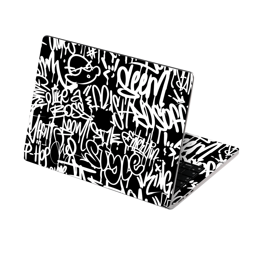 MacBook NEO Print Printed Custom SIGNATURE Monochrome Black and WhiteGraffiti Skin Wrap Sticker Decal Cover Protector by QSKINZ | qskinz.com