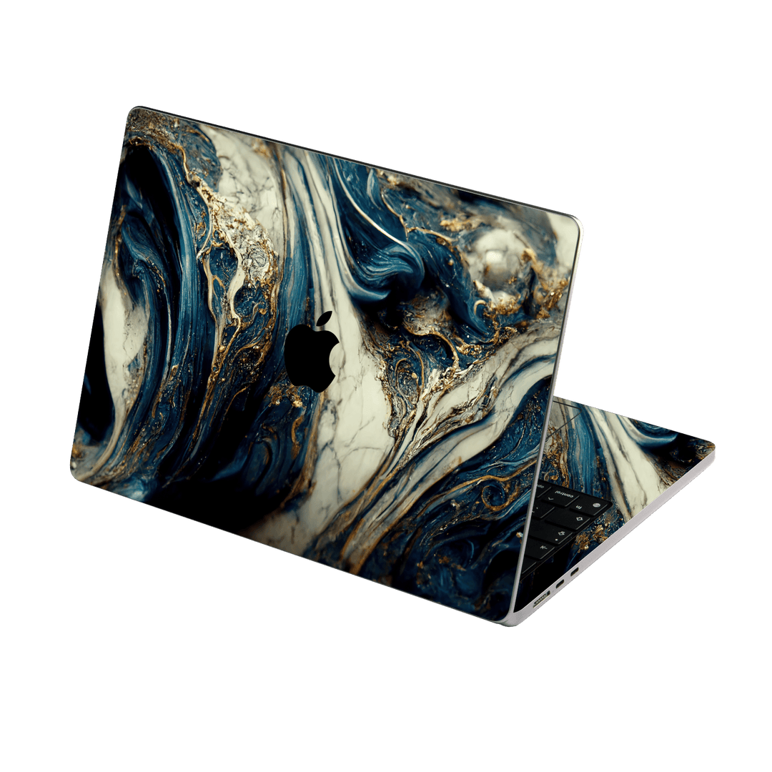 MacBook NEO Printed Custom SIGNATURE Agate Geode Naia Ocean Blue Stone Skin Wrap Sticker Decal Cover Protector by QSKINZ | qskinz.com