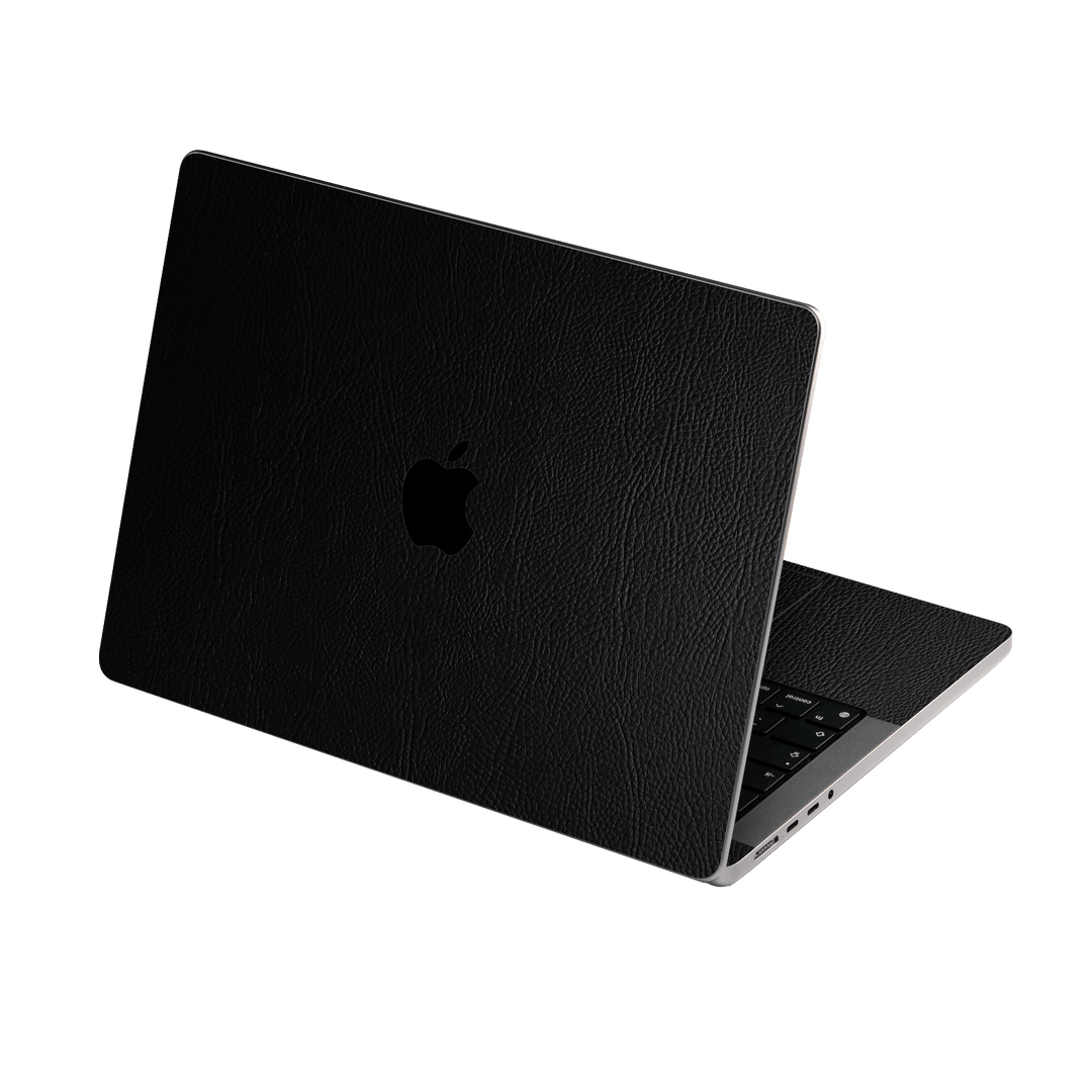 MacBook PRO 16" (2026, M5) Luxuria BLACK LEATHER Riders Skin Wrap Sticker Decal Cover Protector by QSKINZ | qskinz.com
