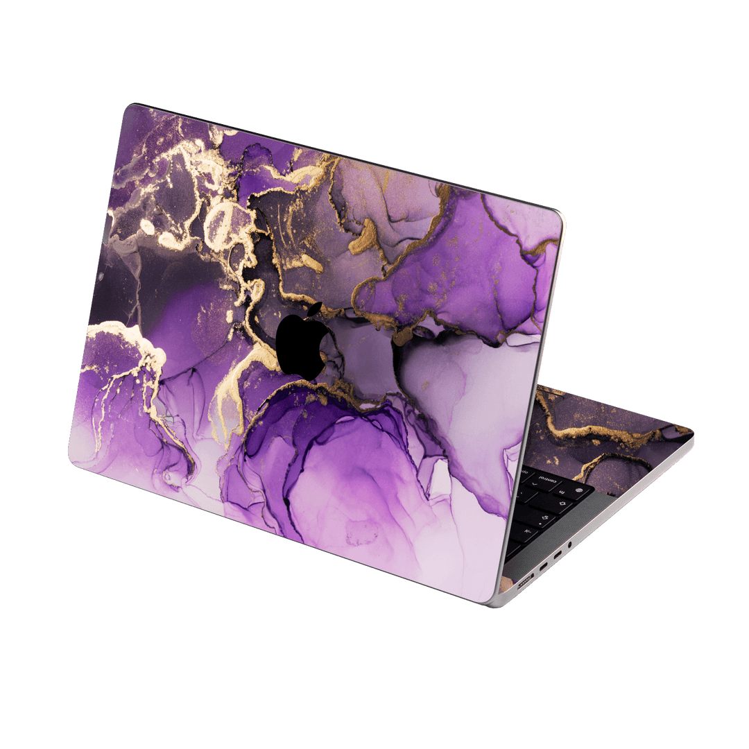 MacBook PRO 16" (2026, M5) Print Printed Custom SIGNATURE AGATE GEODE Purple-Gold Skin Wrap Sticker Decal Cover Protector by QSKINZ | qskinz.com