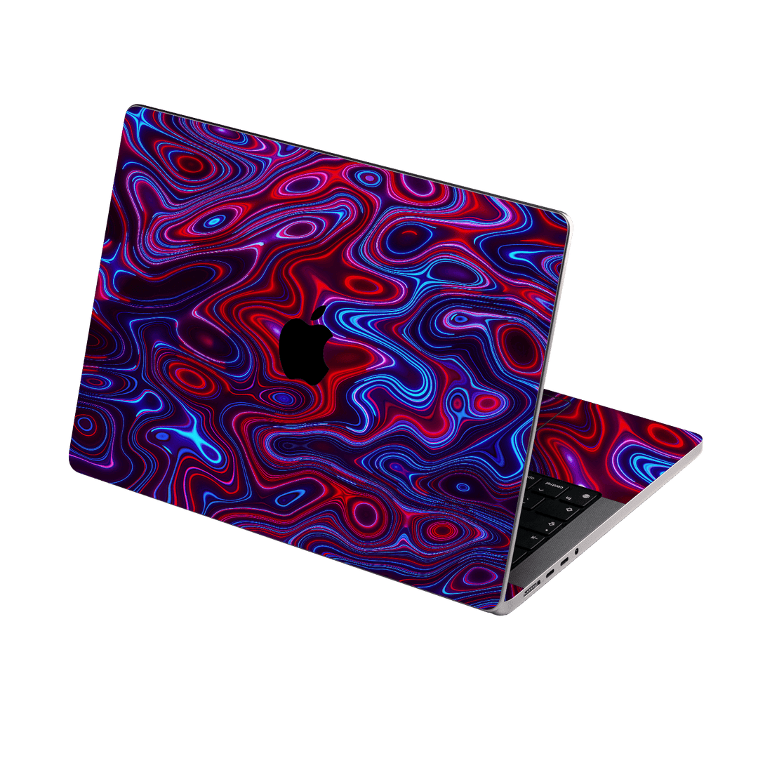 MacBook PRO 16" (2026, M5) Print Printed Custom SIGNATURE Flux Fusion Purple Neon Skin Wrap Sticker Decal Cover Protector by QSKINZ | QSKINZ.COM