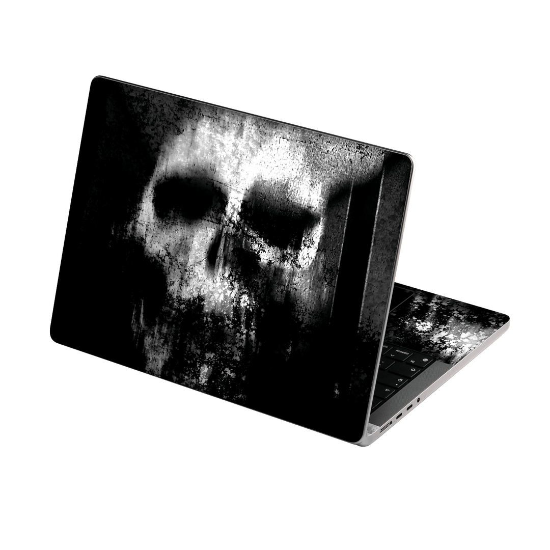 MacBook PRO 16" (2026, M5) Print Printed Custom SIGNATURE Horror Black & White SKULL Skin, Wrap, Decal, Protector, Cover by QSKINZ | qskinz.com