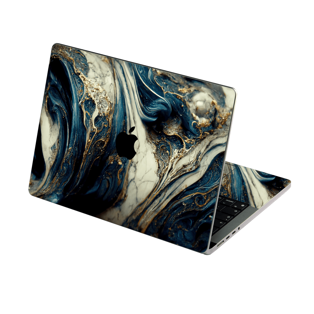MacBook PRO 16" (2026, M5) Printed Custom SIGNATURE Agate Geode Naia Ocean Blue Stone Skin Wrap Sticker Decal Cover Protector by QSKINZ | qskinz.com