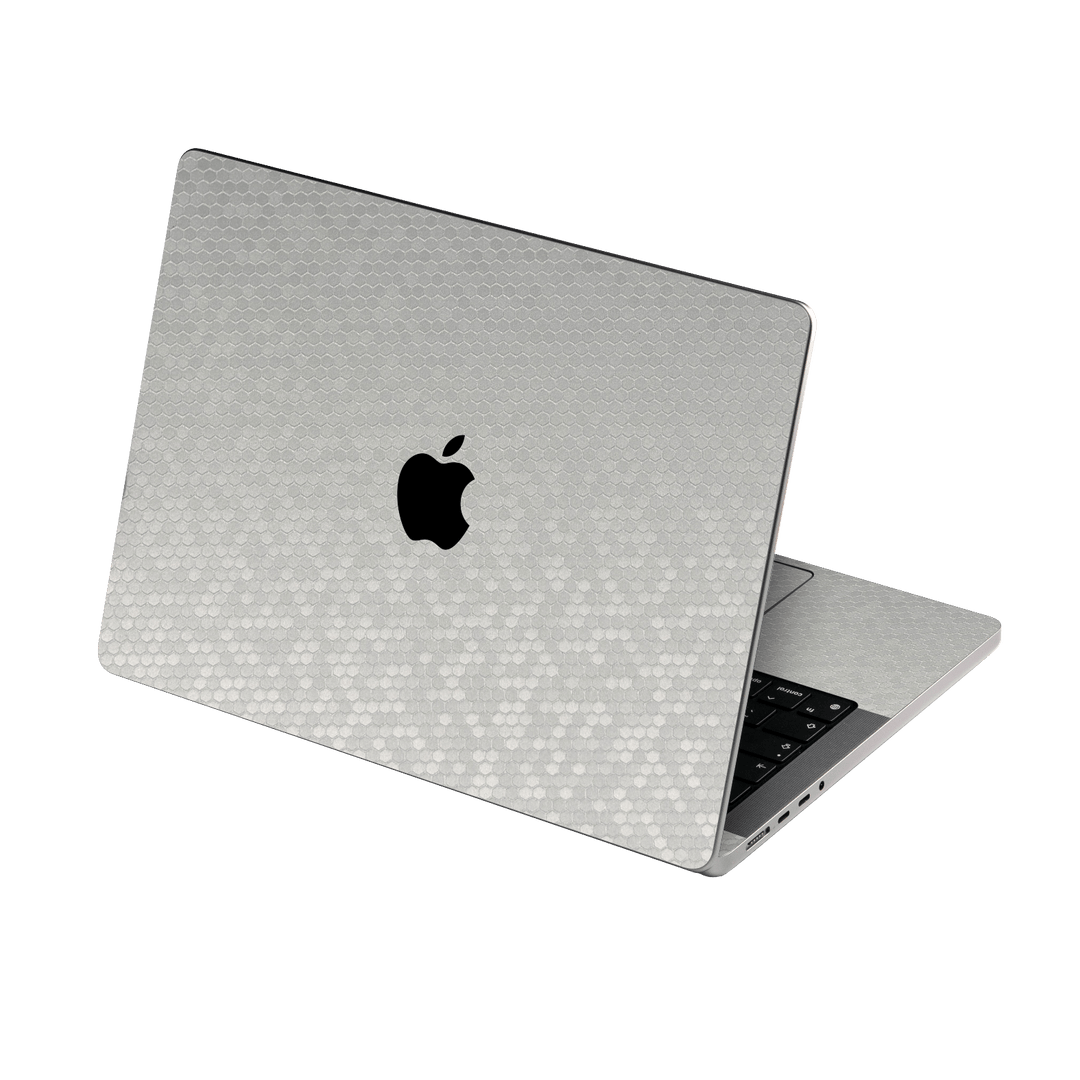 MacBook Pro 14" (2025-2026, M5) Luxuria Silver Honeycomb 3D Textued Skin, Wrap, Cover, Protector by QSKINZ | qskinz.com