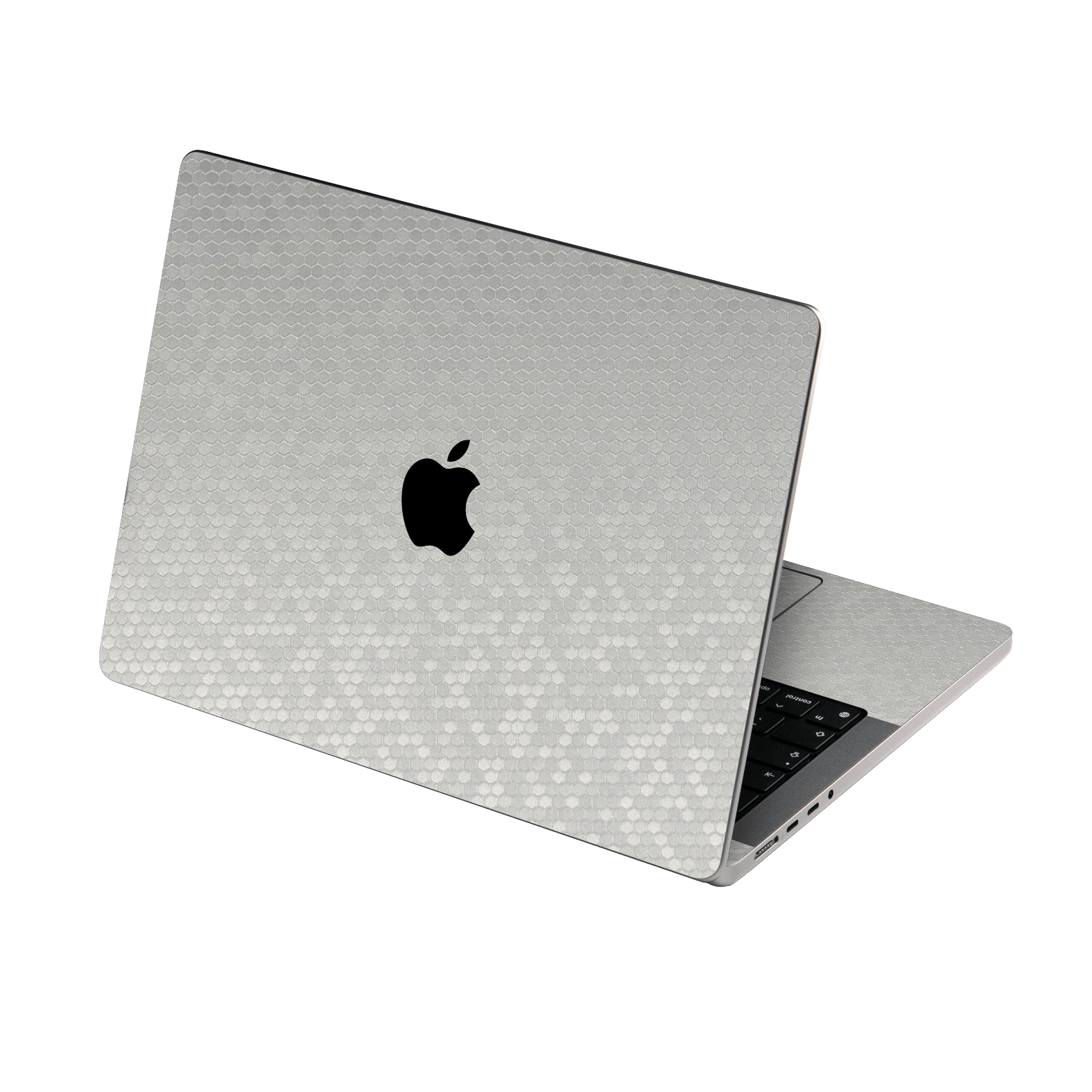 MacBook Pro 14" (2025-2026, M5) Luxuria Silver Honeycomb 3D Textued Skin, Wrap, Cover, Protector by QSKINZ | qskinz.com