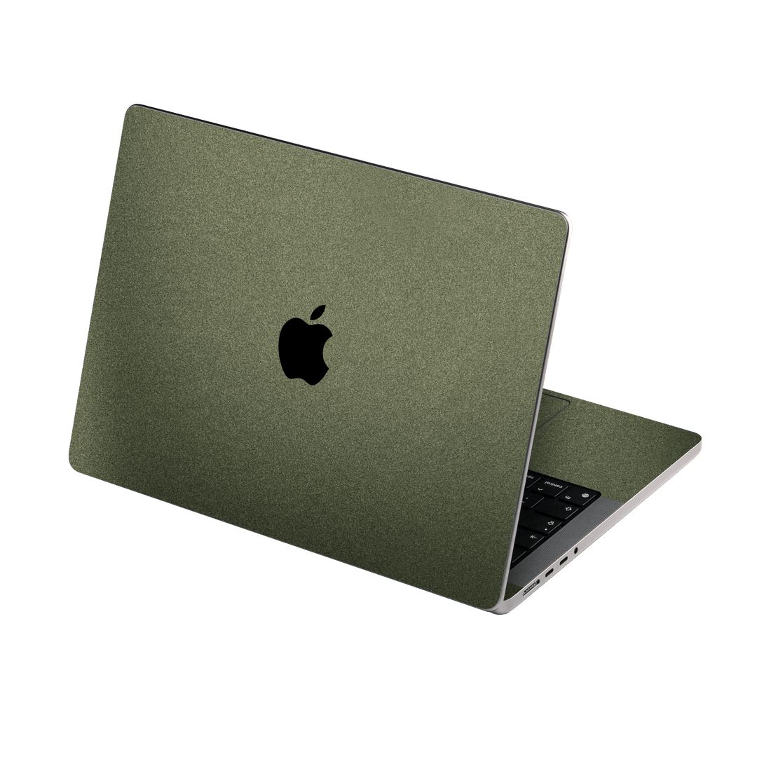 MacBook Pro 14" (2025-2026, M5) Military Green Metallic Skin Wrap Sticker Decal Cover Protector by QSKINZ | qskinz.com