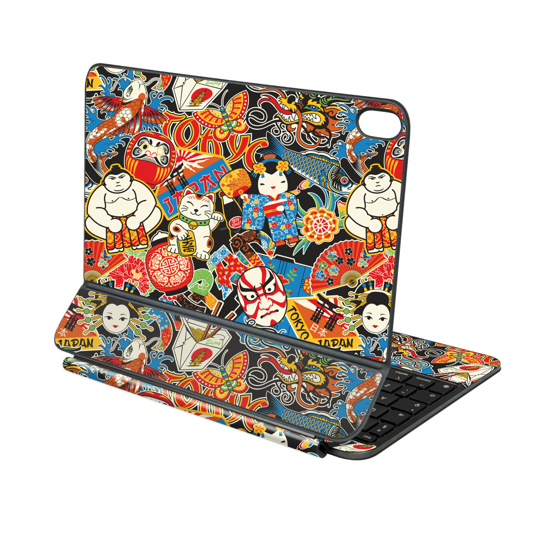 Magic Keyboard for iPad AIR 13" (M2/M3/M4) Custom Printed SIGNATURE “Manga Tokyo Maneki” Japanese Art Skin Wrap Sticker Decal Cover Protector by QSKINZ | QSKINZ.COM