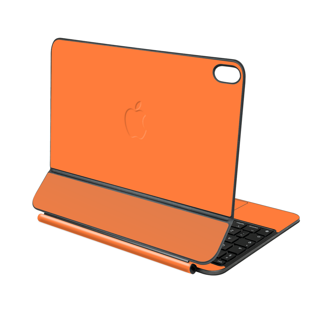Magic Keyboard for iPad AIR 13" (M2/M3/M4) Printed Custom SIGNATURE “Cosmic Orange” Vibrant Solid Orange Skin Wrap Sticker Decal Cover Protector by QSKINZ | QSKINZ.COM