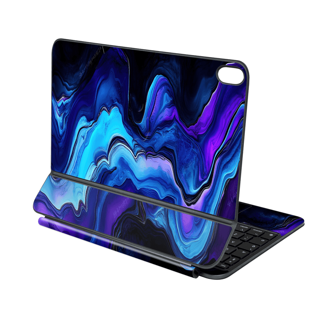 Magic Keyboard for iPad Air 11" (M2/M3/M4) Custom Printed SIGNATURE “Agate Geode Blue Marble” Art Skin Wrap Sticker Decal Cover Protector by QSKINZ | QSKINZ.COM