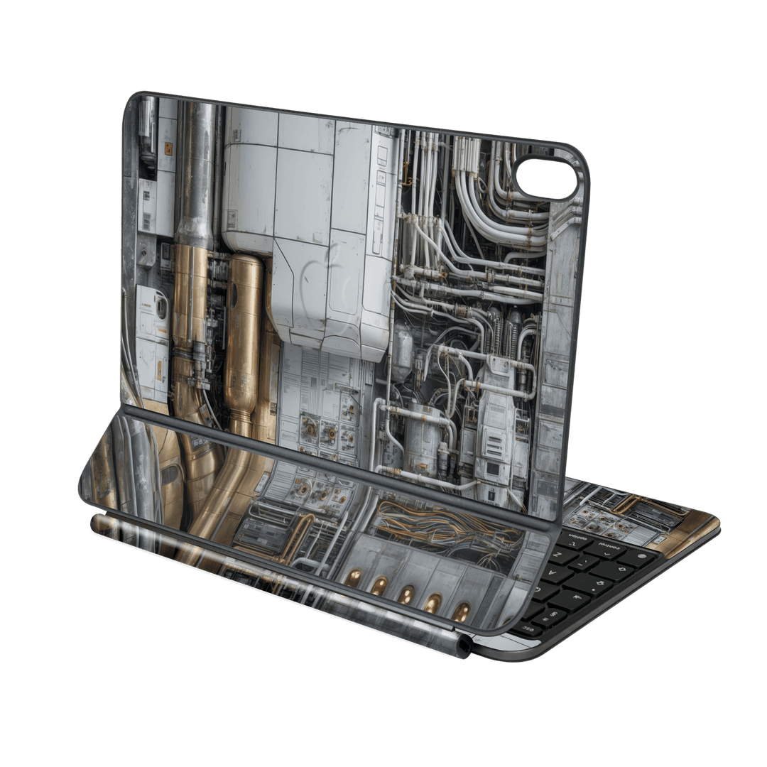 Magic Keyboard for iPad Air 11" (M2/M3/M4) Custom Printed SIGNATURE “Industrial Metal Pipes” Skin Wrap Sticker Decal Cover Protector by QSKINZ | QSKINZ.COM