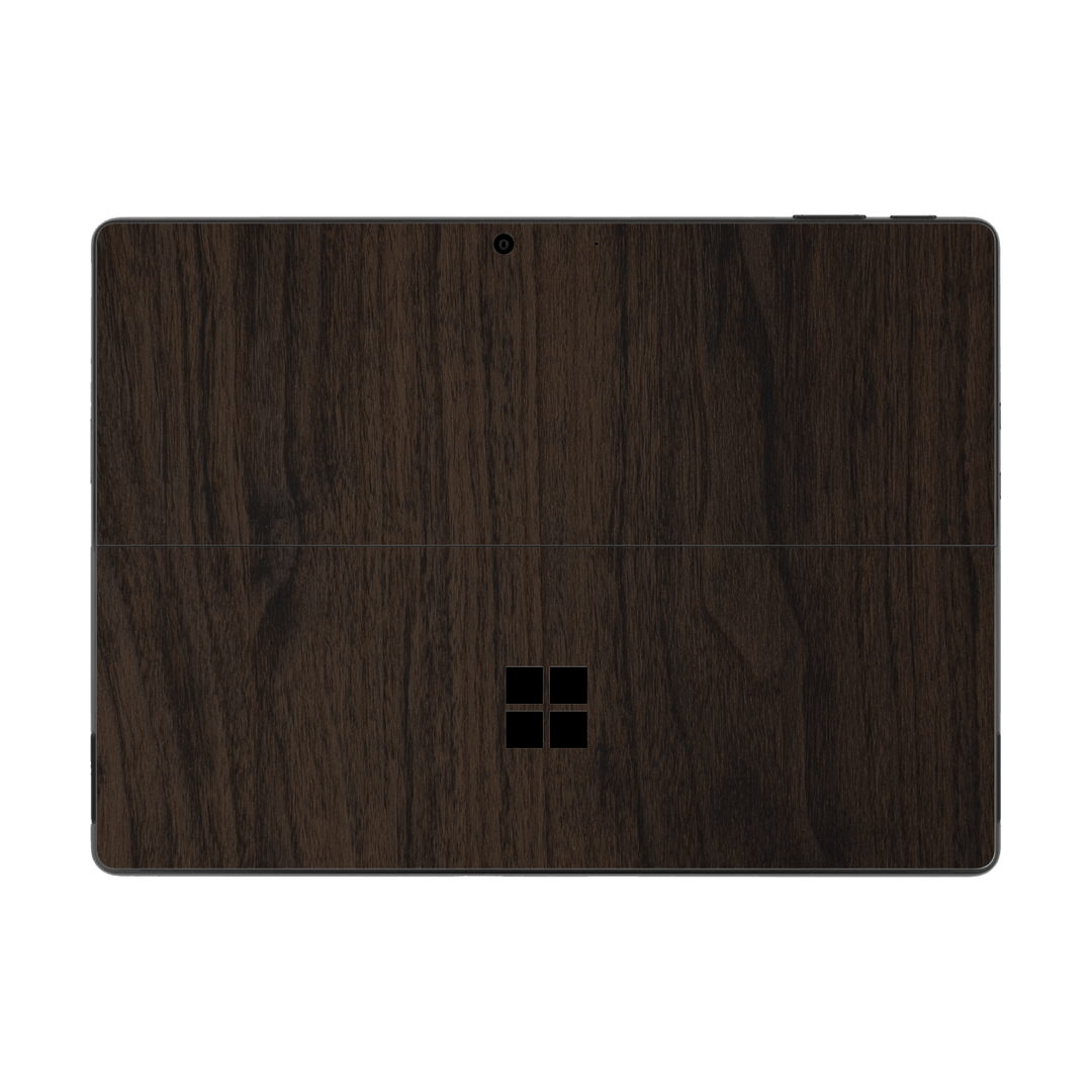 Microsoft Surface Pro 10 Premium Wood Wooden Dark Walnut Matte Textured Skin Wrap Sticker Decal Cover Protector by QSKINZ | qskinz.com
