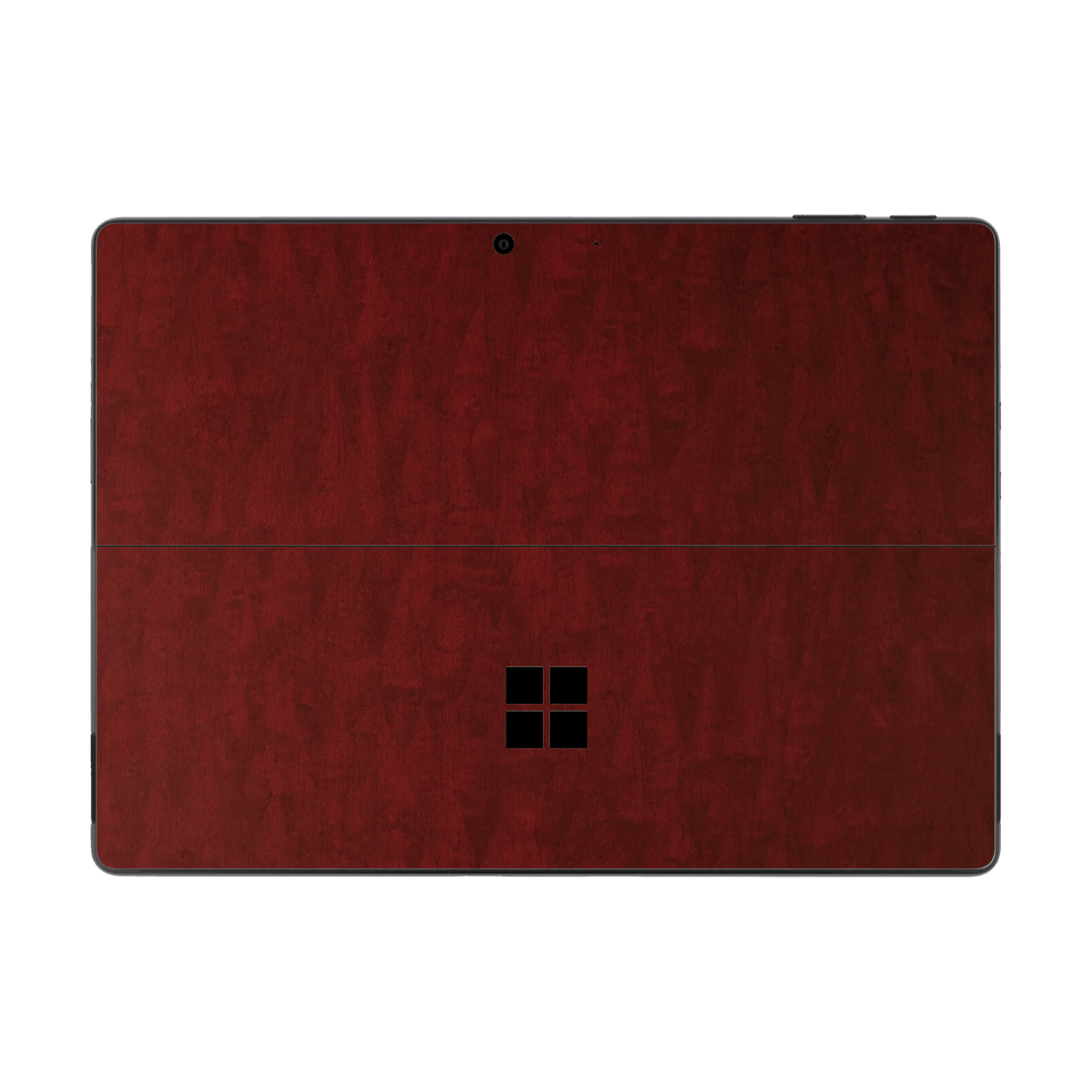 Microsoft Surface Pro 10 Scarlet Red Wood Wooden Satin Skin Wrap Sticker Decal Cover Protector by QSKINZ | qskinz.com