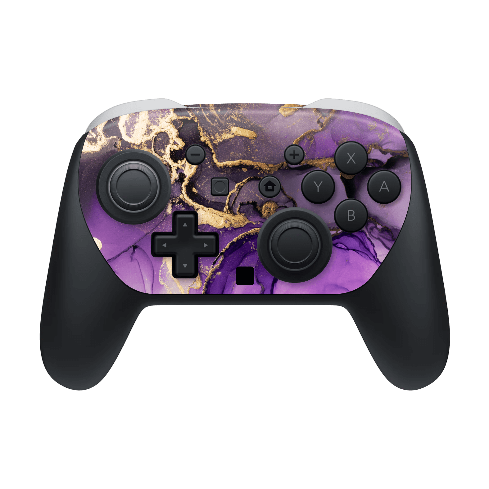Nintendo Switch 2 PRO CONTROLLER Print Printed Custom SIGNATURE AGATE GEODE Purple-Gold Skin Wrap Sticker Decal Cover Protector by QSKINZ | qskinz.com

