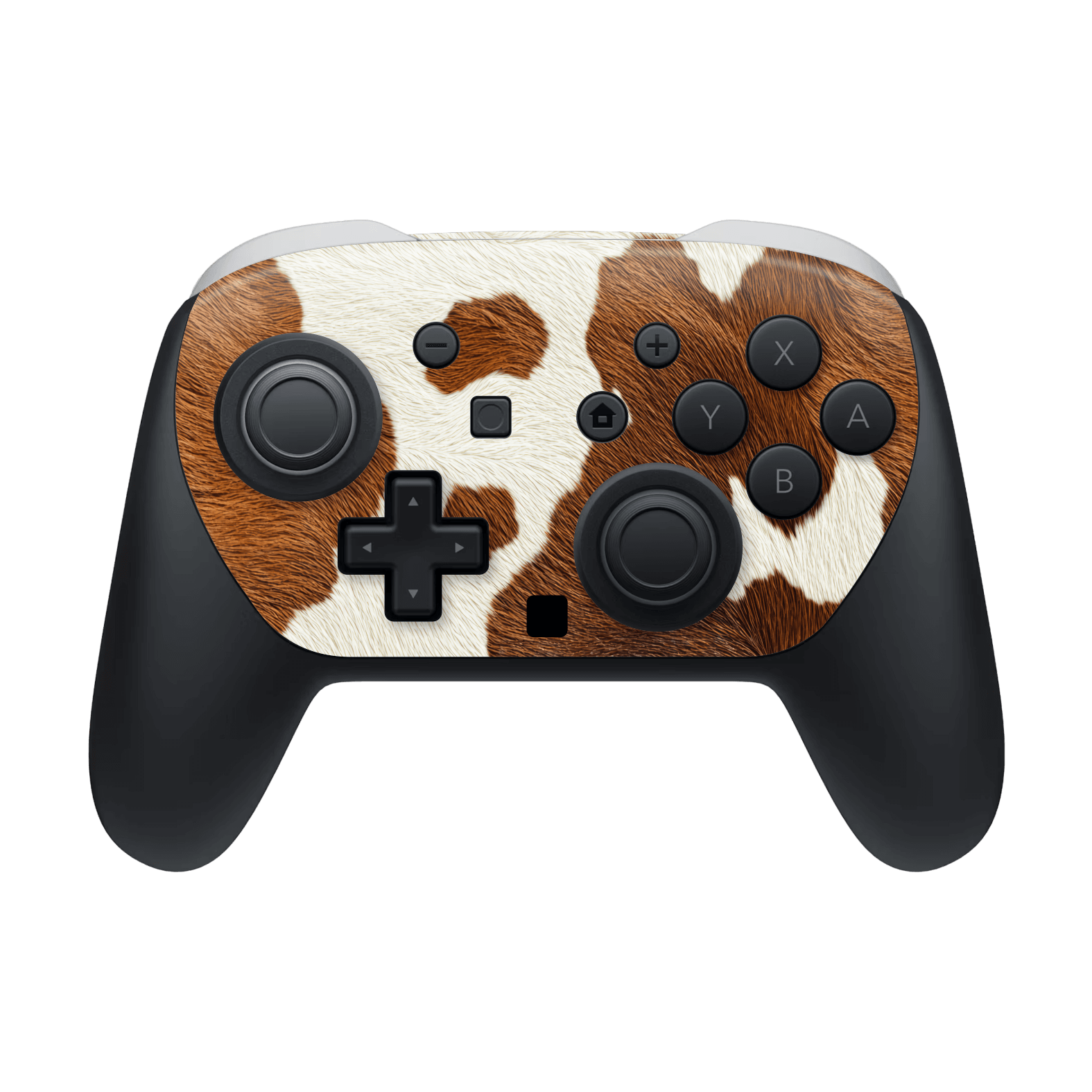 Nintendo Switch 2 PRO CONTROLLER Print Printed Custom SIGNATURE MOO Cow Print Cowhide Skin Wrap Sticker Decal Cover Protector by QSKINZ | QSKINZ.COM
