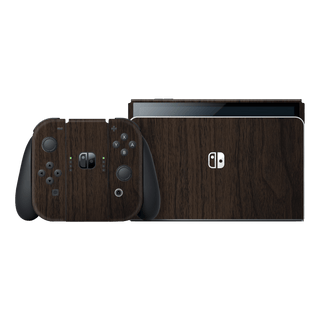 Nintendo Switch OLED LUXURIA Textured DARK WALNUT Skin