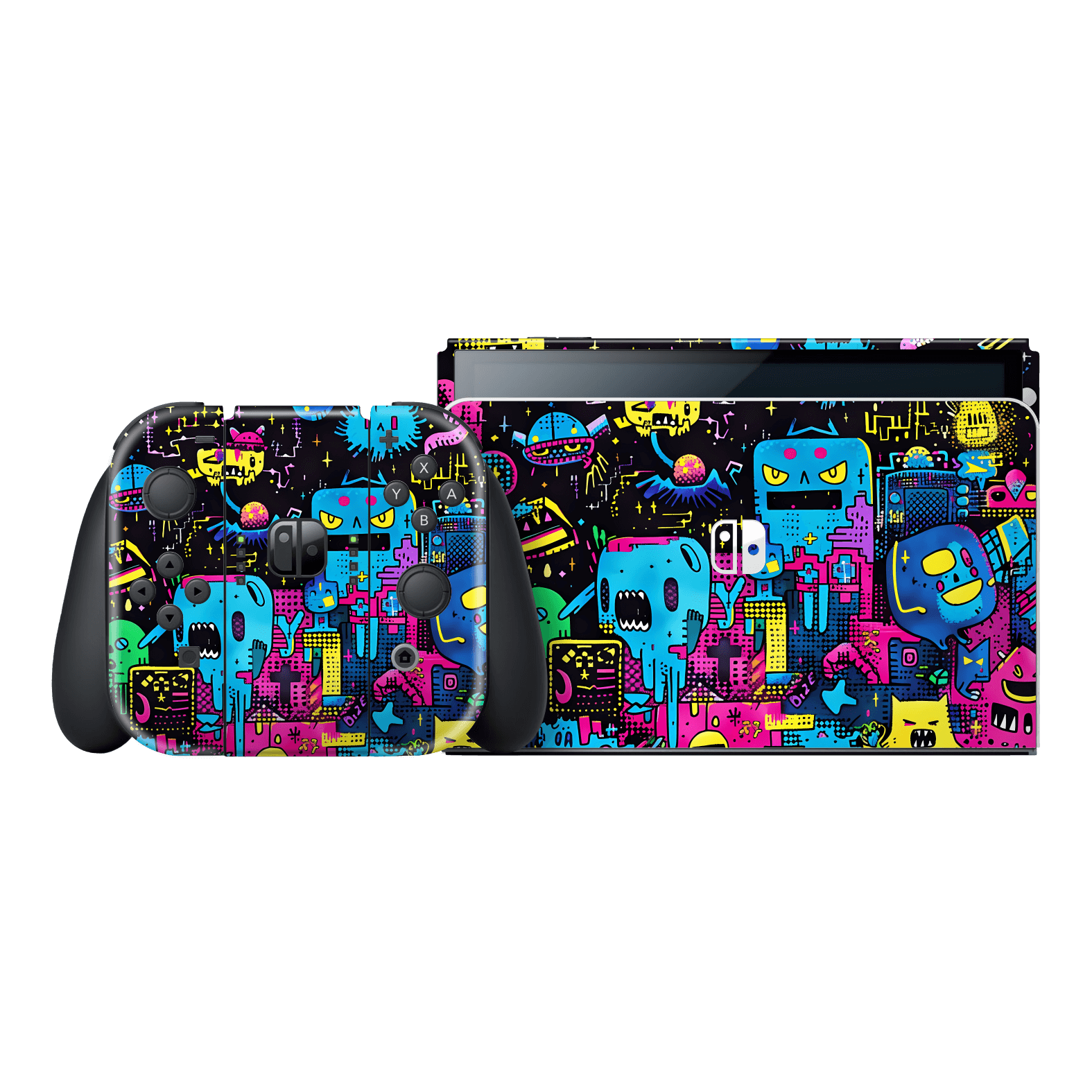 Nintendo Switch OLED Print Printed Custom SIGNATURE Arcade Rave Gaming Gamer Pixel Skin Wrap Sticker Decal Cover Protector by QSKINZ | QSKINZ.COM