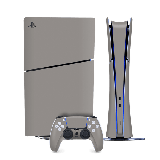 PS5 Slim (Digital Edition) Soft-Touch Matte StealthMatte Lunar Light Grey Skin Wrap Sticker Decal Cover Protector by QSKINZ | qskinz.com