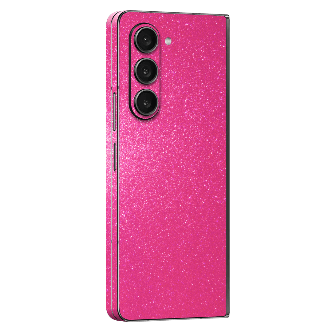 Samsung Galaxy Z Fold 5 (2023) Diamond Magenta Candy Shimmering Sparkling Glitter Skin Wrap Sticker Decal Cover Protector by EasySkinz | EasySkinz.com