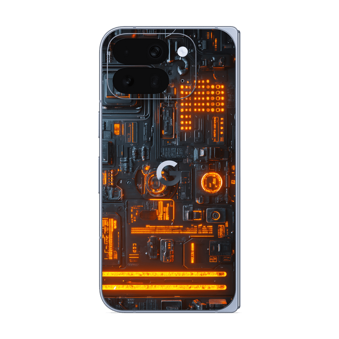 Pixel 10 Pro FOLD Custom Printed SIGNATURE “Nexora” Orange Fire Technology Skin Wrap Sticker Decal Cover Protector by QSKINZ | QSKINZ.COM
