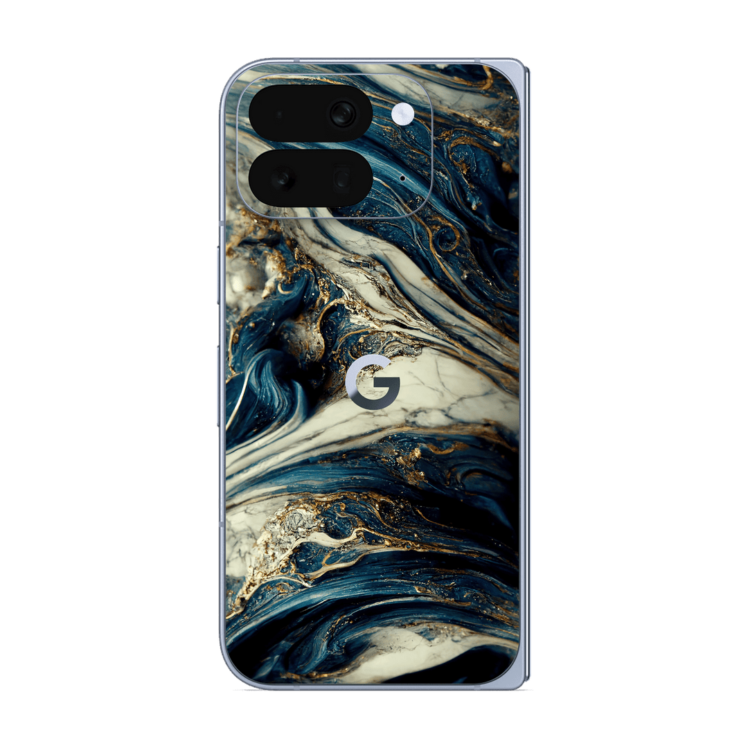 Pixel 10 Pro FOLD Printed Custom SIGNATURE Agate Geode Naia Ocean Blue Stone Skin Wrap Sticker Decal Cover Protector by QSKINZ | qskinz.com