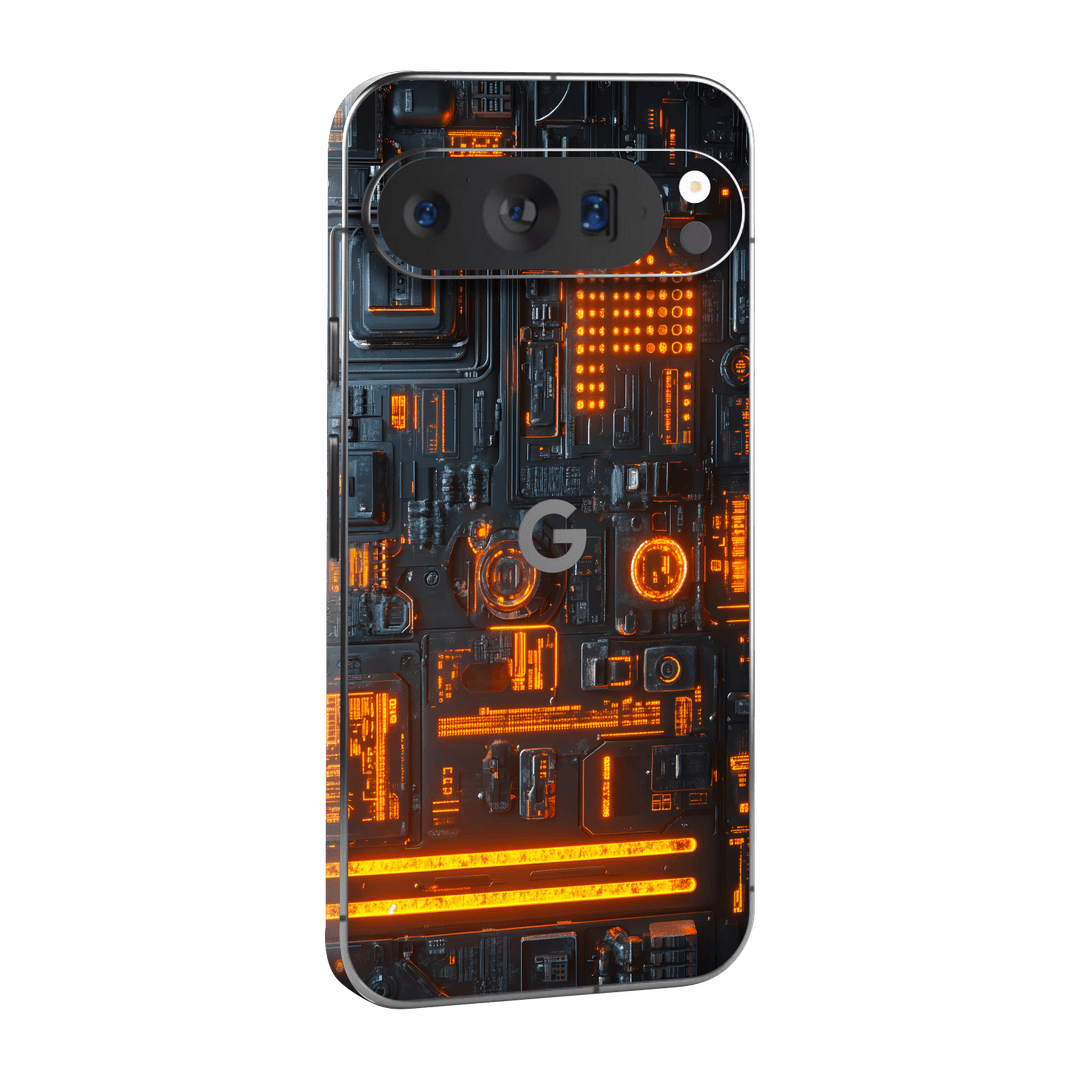 Pixel 9 PRO XL Custom Printed SIGNATURE “Nexora” Orange Fire Technology Skin Wrap Sticker Decal Cover Protector by QSKINZ | QSKINZ.COM