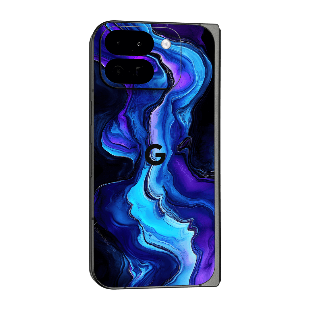 Pixel 9 Pro FOLD Custom Printed SIGNATURE “Agate Geode Blue Marble” Art Skin Wrap Sticker Decal Cover Protector by QSKINZ | QSKINZ.COM