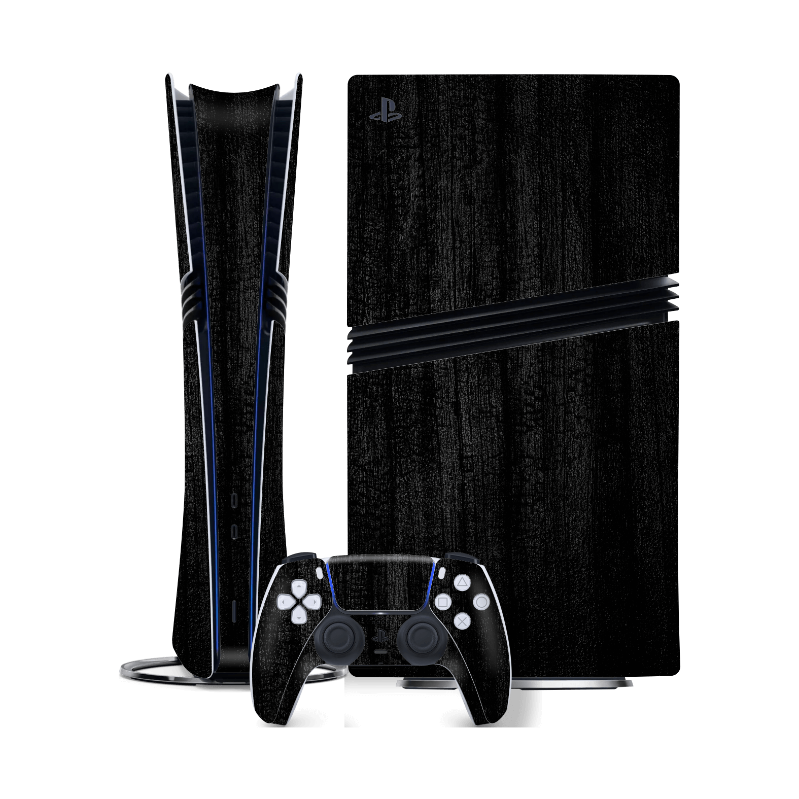 PlayStation 5 PRO (PS5 PRO) Luxuria Black Charcoal Black Dragon Coal Stone 3D Textured Skin Wrap Sticker Decal Cover Protector by QSKINZ | qskinz.com