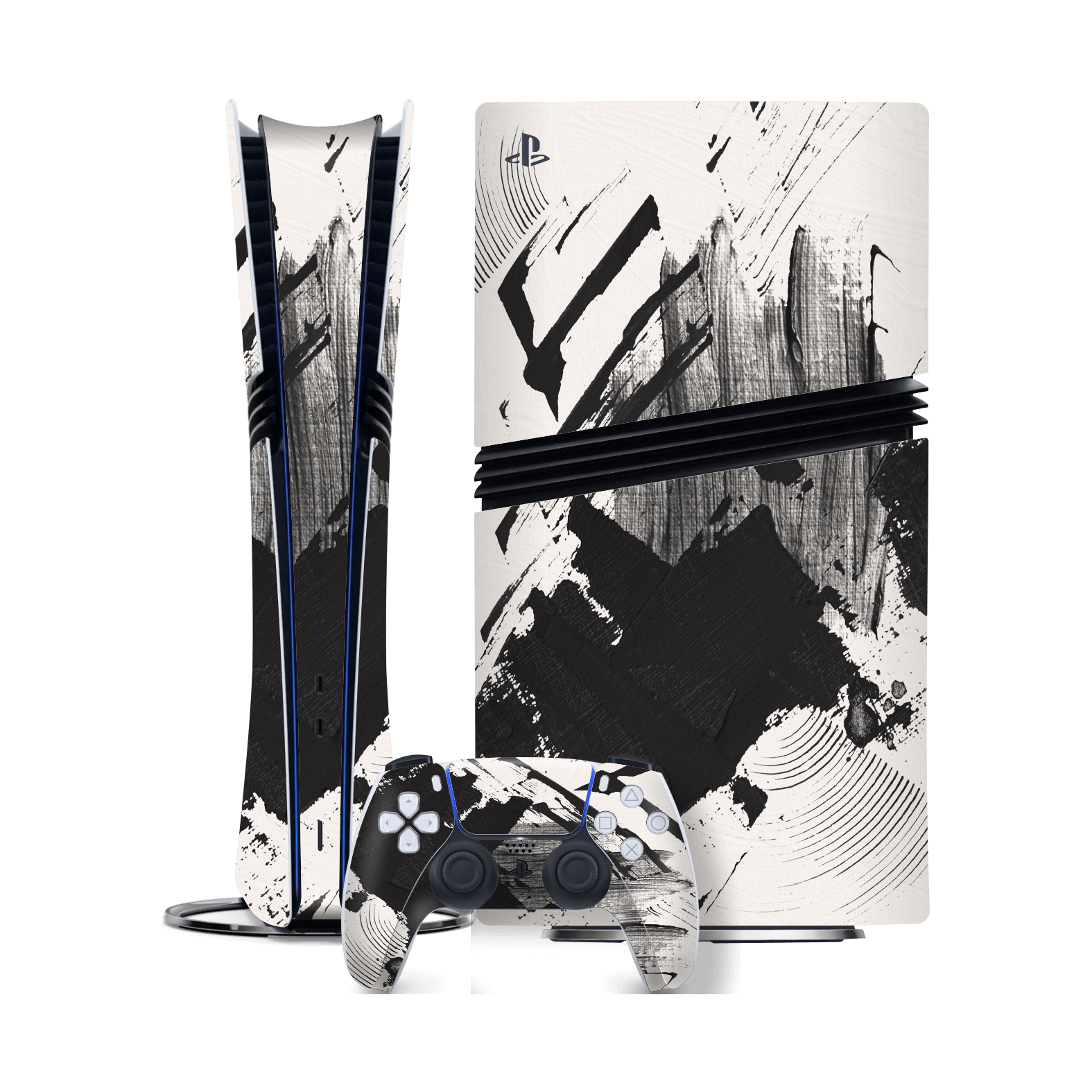 PlayStation 5 PRO (PS5 PRO) Print Printed Custom SIGNATURE Black and White Madness Skin Wrap Sticker Decal Cover Protector by QSKINZ | qskinz.com