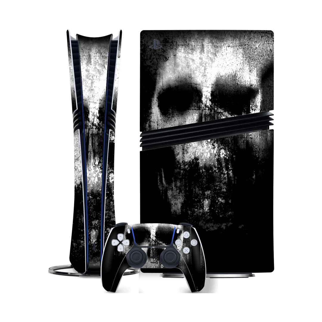 PS5 Pro SIGNATURE Horror Black White SKULL Skin Horror Black White SKULL: 06 1x Controller Skin