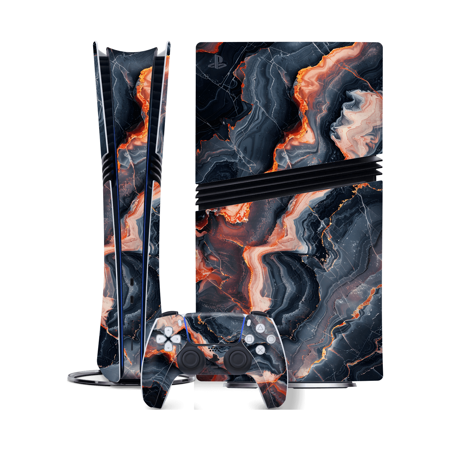 PlayStation 5 PRO (PS5 PRO) Print Printed Custom SIGNATURE Terra Noir Stone Marble Skin Wrap Sticker Decal Cover Protector by QSKINZ | QSKINZ.COM