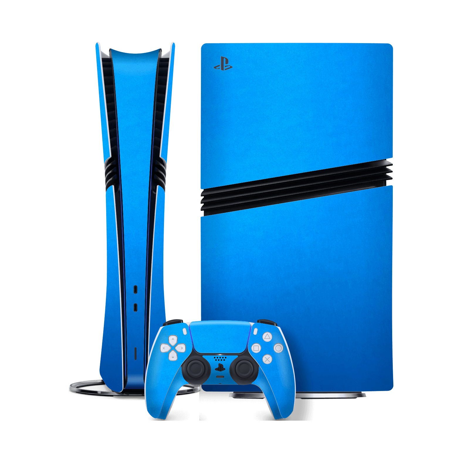 PlayStation 5 PRO (PS5 PRO) Satin Blue Metallic Matt Matte Skin Wrap Sticker Decal Cover Protector by QSKINZ | qskinz.com
