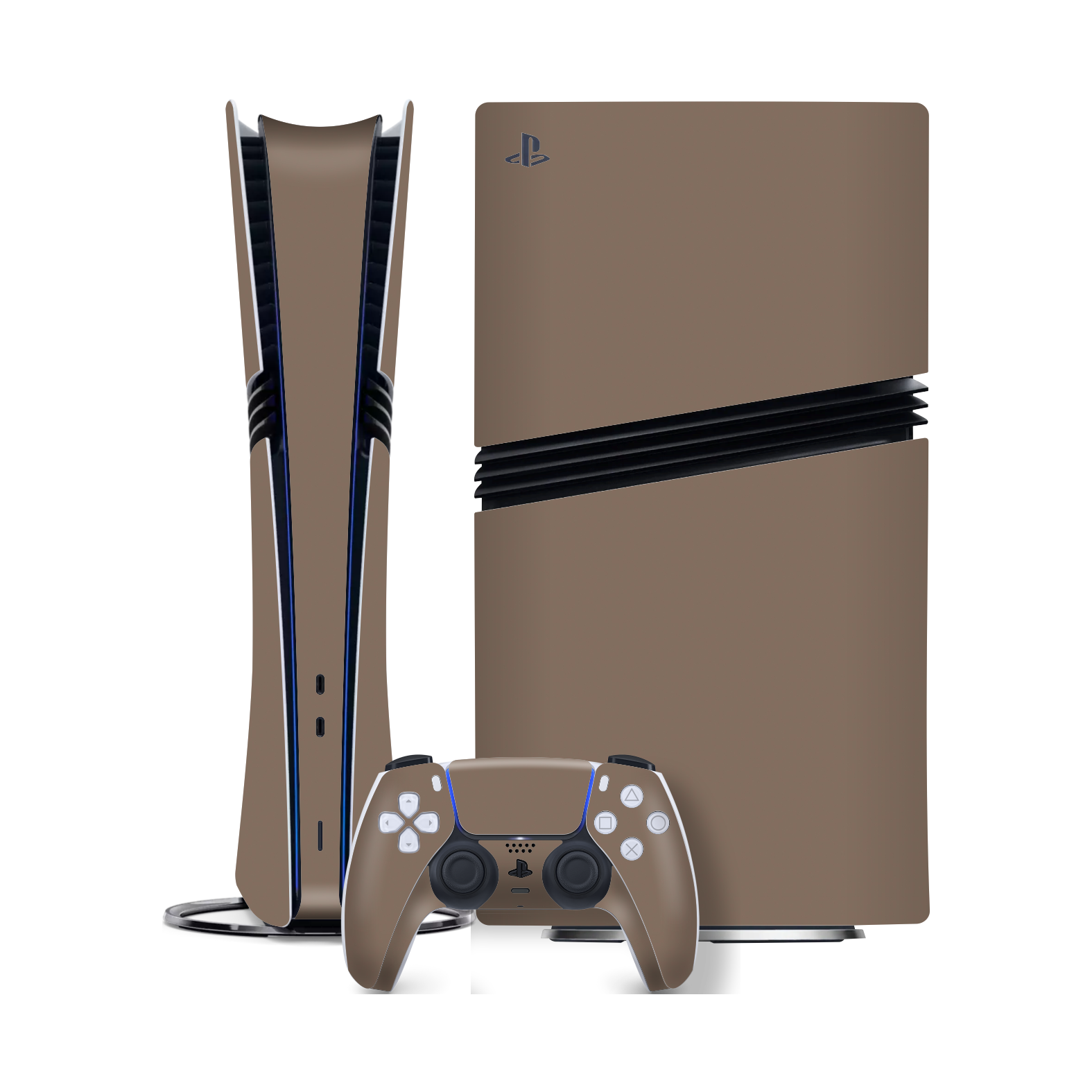 PlayStation 5 PRO (PS5 PRO) Soft-Touch Matte StealthMatte Mocha Taupe Neutral Skin Wrap Sticker Decal Cover Protector QSKINZ | qskinz.com