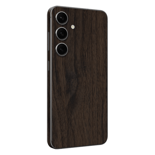 Samsung Galaxy S24+ PLUS  Premium Wood Wooden Dark Walnut Matte Textured Skin Wrap Sticker Decal Cover Protector by QSKINZ | qskinz.com
