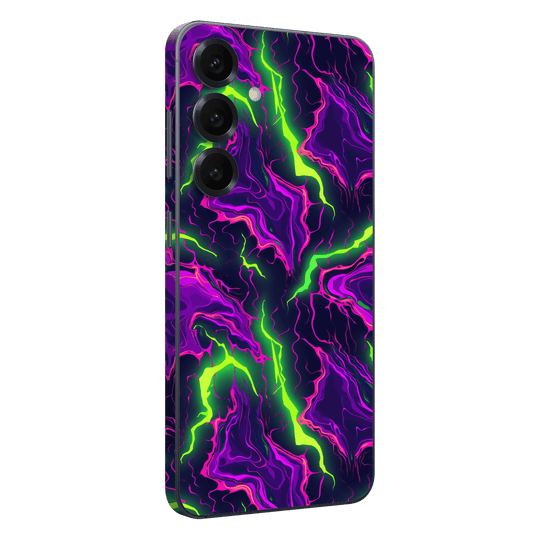 Samsung Galaxy S25 Print Printed Custom SIGNATURE Twisterra Twist Neon Purple Yellow Green Anime Skin Wrap Sticker Decal Cover Protector by QSKINZ | QSKINZ.COM