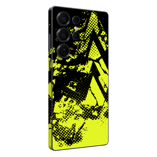 Samsung Galaxy S25 ULTRA Print Printed Custom SIGNATURE Grunge Yellow Green Trace Skin Wrap Sticker Decal Cover Protector by QSKINZ | QSKINZ.COM