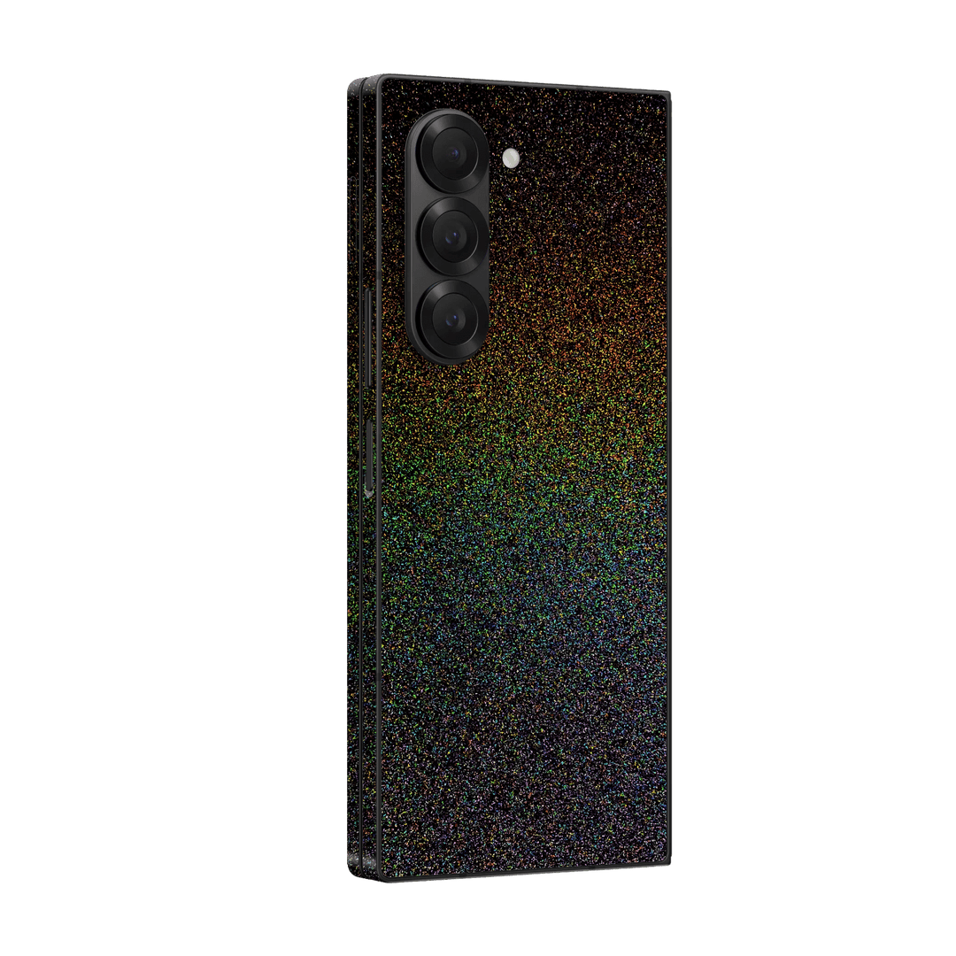 Samsung Galaxy Z Fold 6 (2024) GALAXY Galactic Black Milky Way Rainbow Sparkling Metallic Gloss Finish Skin Wrap Sticker Decal Cover Protector by Qskinz | Qskinz.com