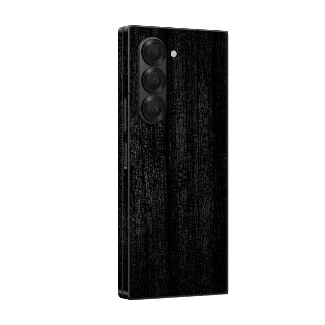 Samsung Galaxy Z Fold 6 (2024) Luxuria Black Charcoal Black Dragon Coal Stone 3D Textured Skin Wrap Sticker Decal Cover Protector by Qskinz | Qskinz.com