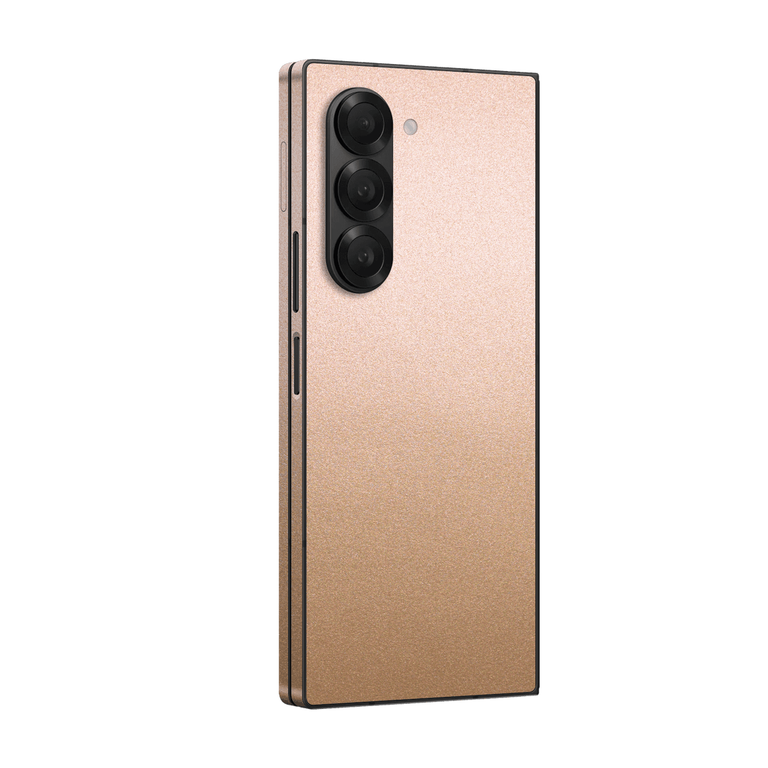 Samsung Galaxy Z Fold 6 (2024) Luxuria Rose Gold Metallic 3D Textured Skin Wrap Sticker Decal Cover Protector by Qskinz | Qskinz.com