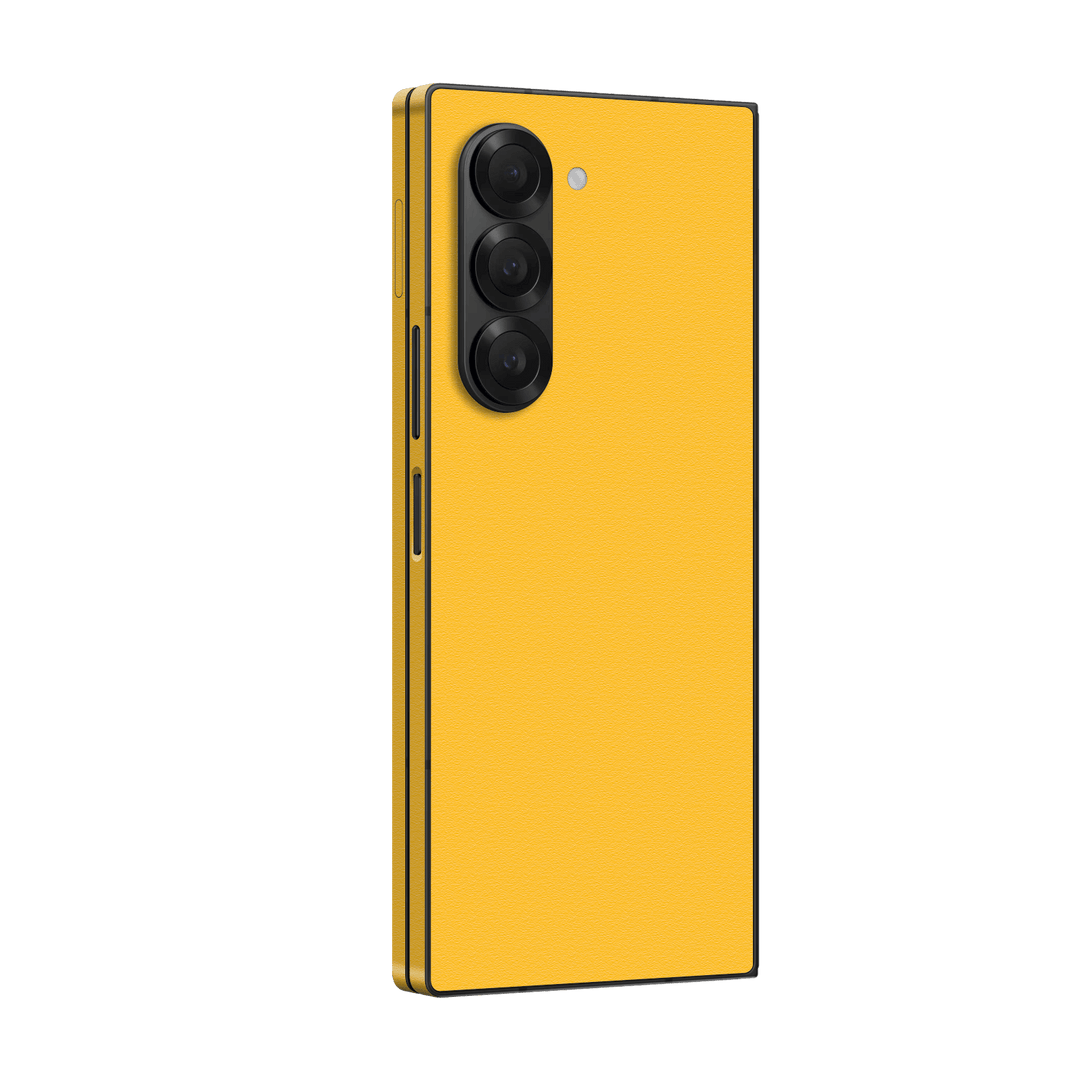 Samsung Galaxy Z Fold 6 (2024) Luxuria Tuscany Yellow Matt 3D Textured Skin Wrap Sticker Decal Cover Protector by Qskinz | Qskinz.com