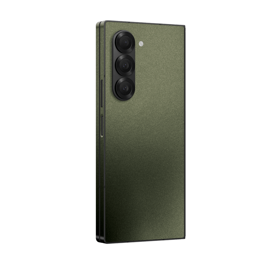 Samsung Galaxy Z Fold 6 (2024) Military Green Metallic Skin Wrap Sticker Decal Cover Protector by Qskinz | Qskinz.com