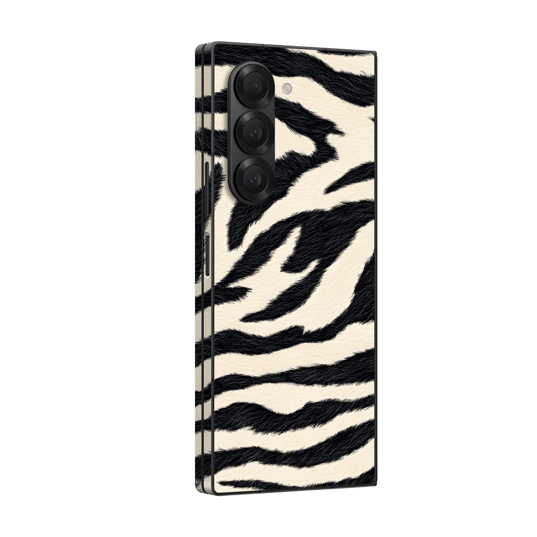 Samsung Galaxy Z FOLD 6 Print Printed Custom SIGNATURE Zebré Royale Zebra Print Skin Wrap Sticker Decal Cover Protector by QSKINZ | QSKINZ.COM