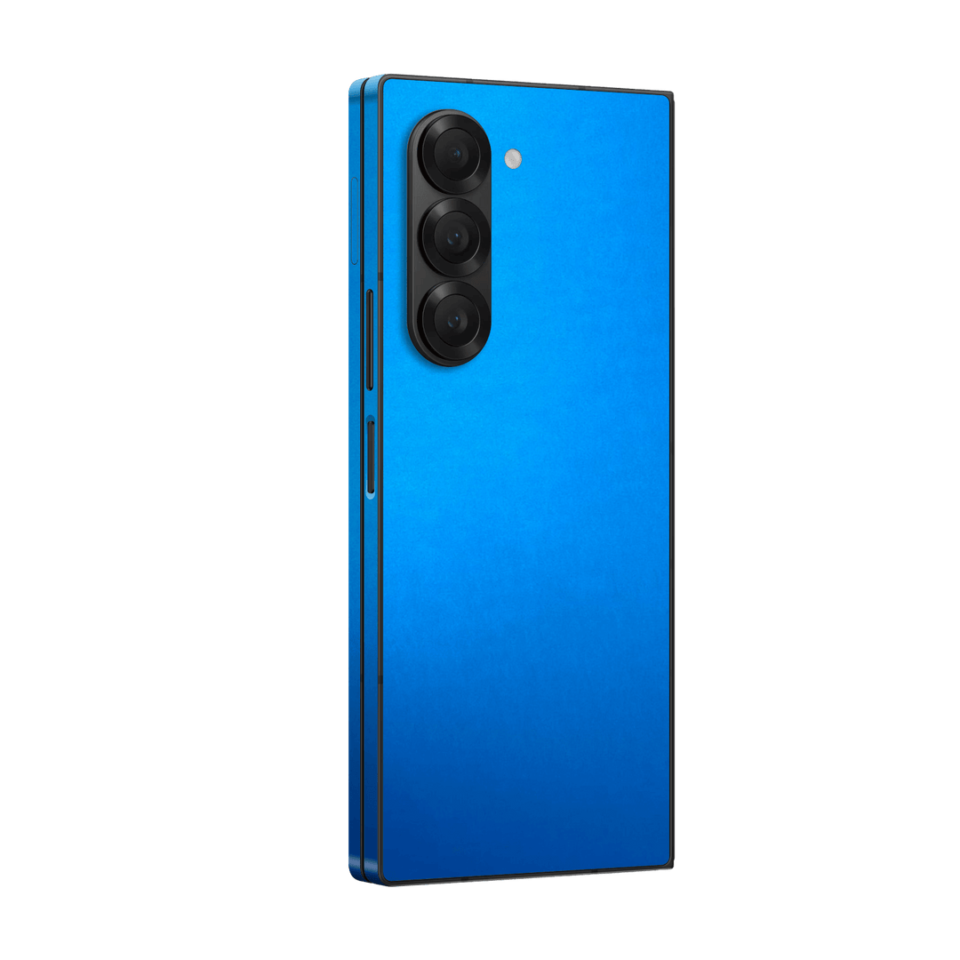 Samsung Galaxy Z Fold 6 (2024) Satin Blue Metallic Matt Matte Skin Wrap Sticker Decal Cover Protector by Qskinz | Qskinz.com