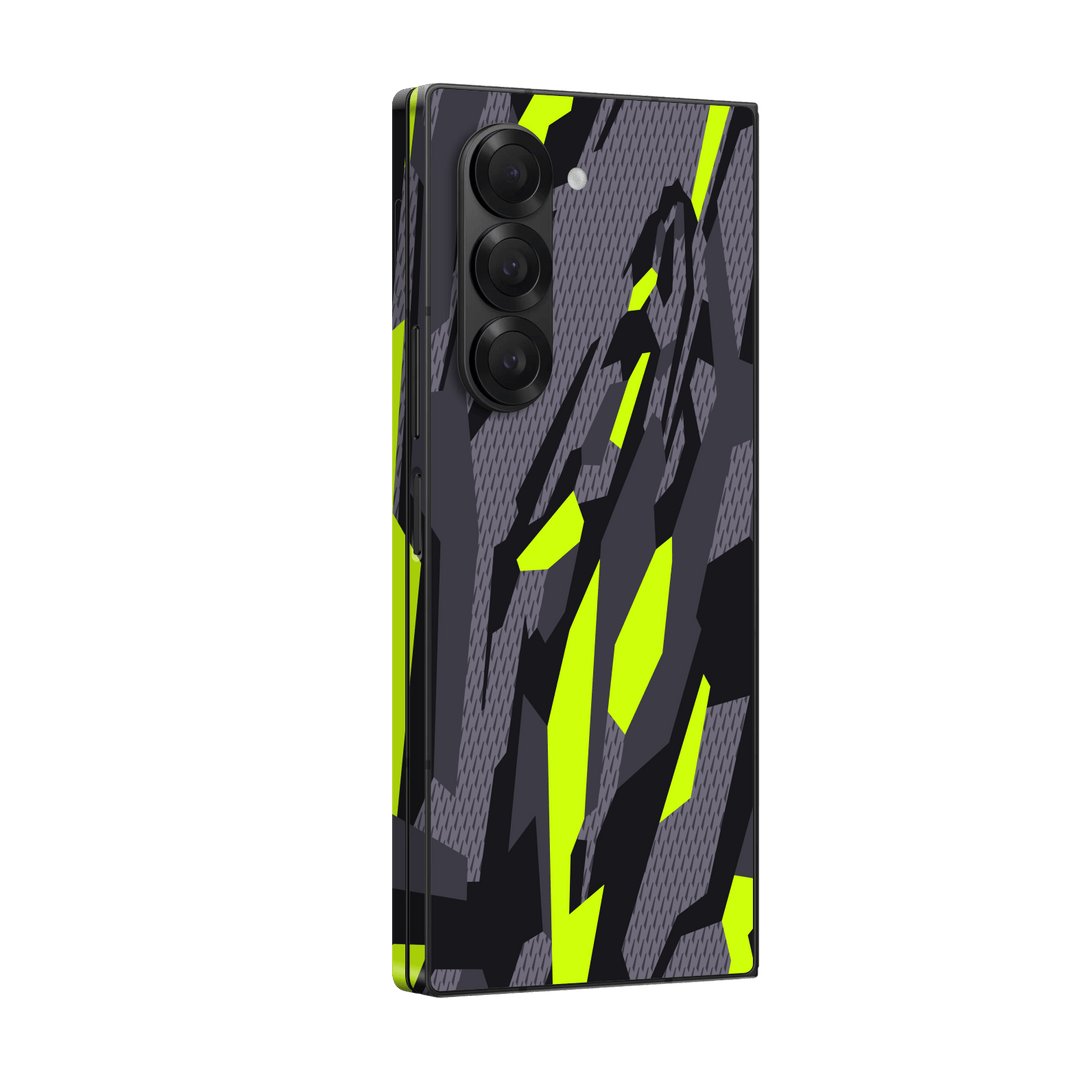 Samsung Galaxy Z Fold 6 (2024) Print Printed Custom SIGNATURE Abstract Green Camouflage Skin Wrap Sticker Decal Cover Protector by Qskinz | Qskinz.com