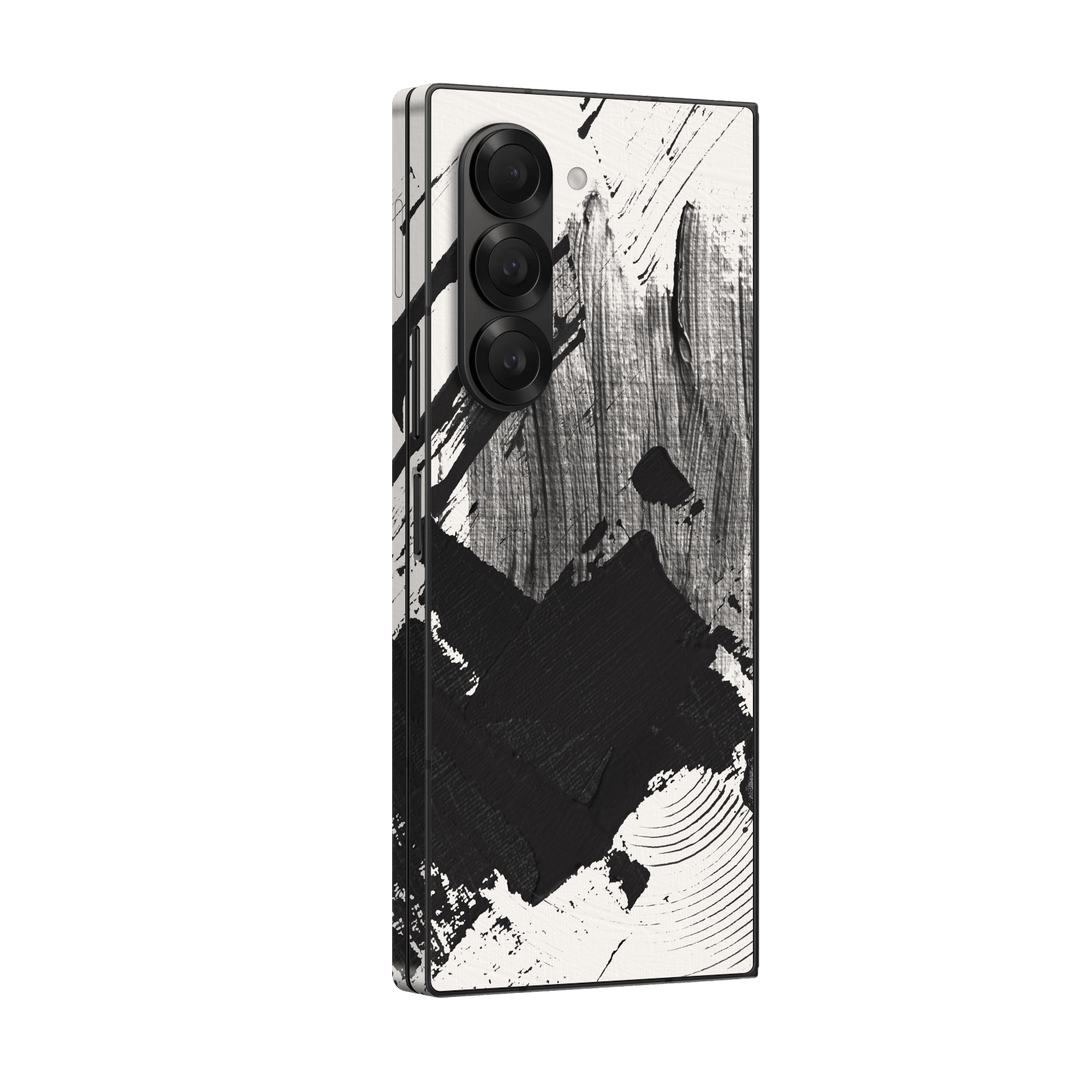 Samsung Galaxy Z Fold 6 (2024) Print Printed Custom SIGNATURE Black and White Madness Skin Wrap Sticker Decal Cover Protector by Qskinz | Qskinz.com