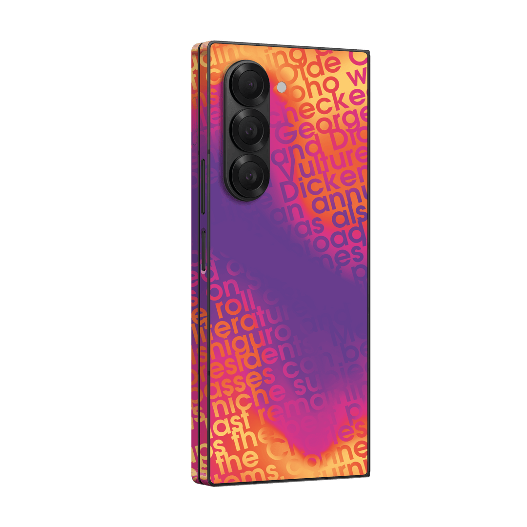 Samsung Galaxy Z FOLD 6 (2024) Print Printed Custom SIGNATURE Inferno Swirl Gradient Skin Wrap Sticker Decal Cover Protector by QSKINZ | QSKINZ.COM